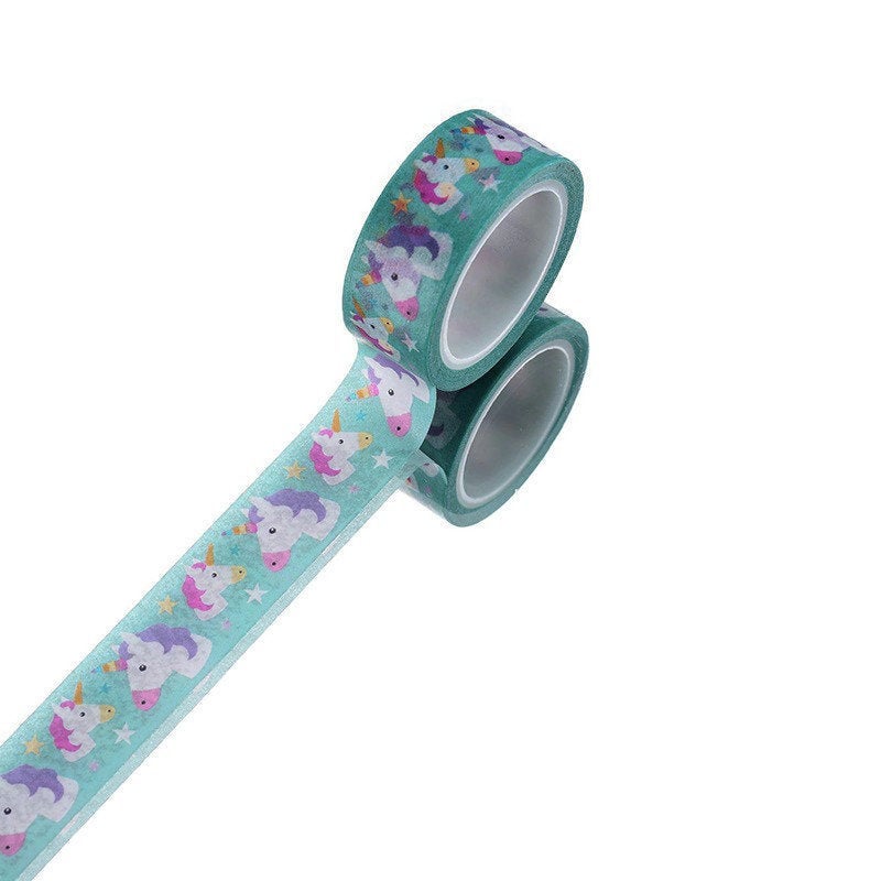 Unicorn washi tape planner accessories, scrapbooking washi tape, unicorn paper masking tape