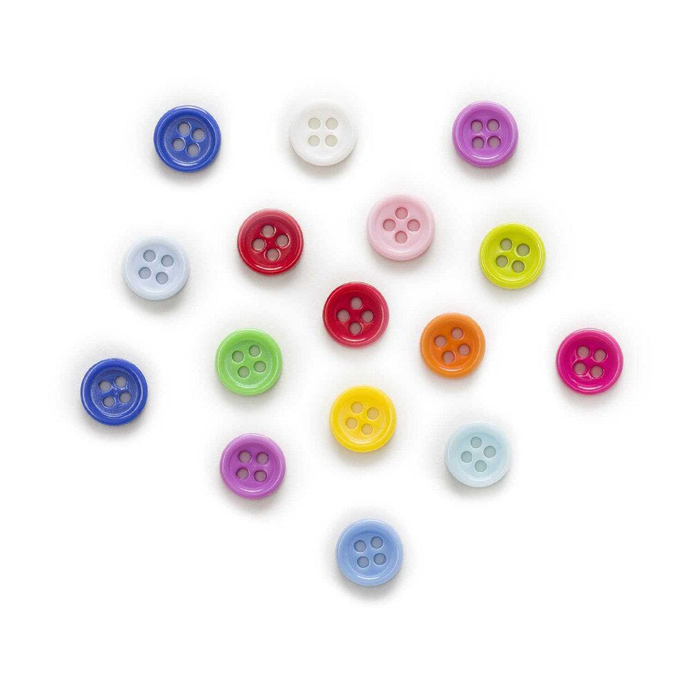 100 Mixed bright colors buttons - Bulk plastic sewing buttons 9 or 11mm
