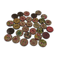30 Two holes colored coconut shell buttons 20mm 