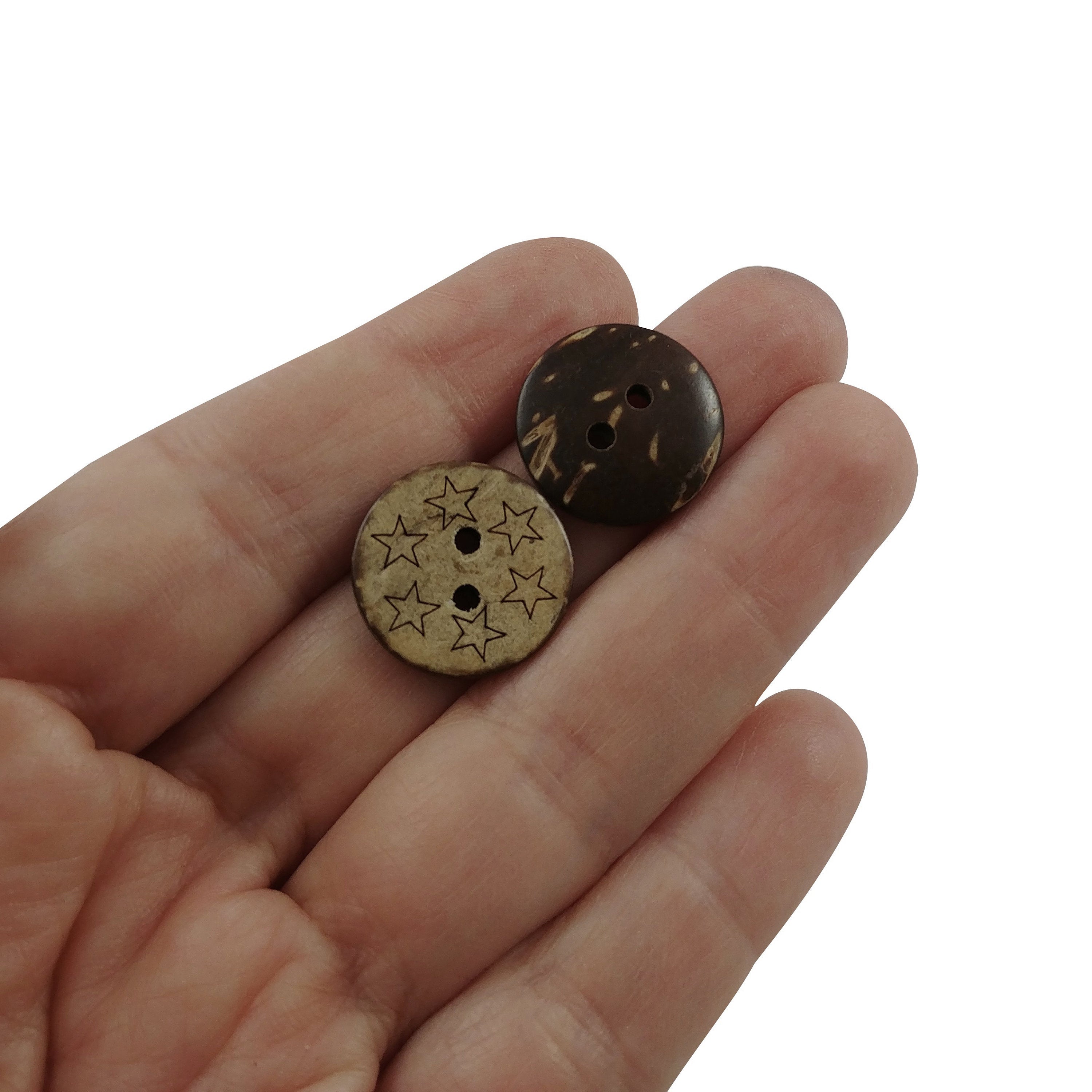 10 Two holes mixed pattern coconut shell buttons 18mm 