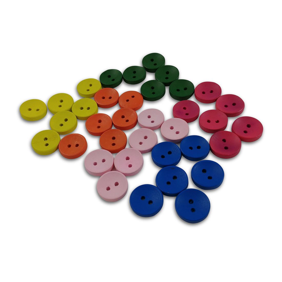 15mm wooden colorful buttons - Set of 6 wood button - Choose your color
