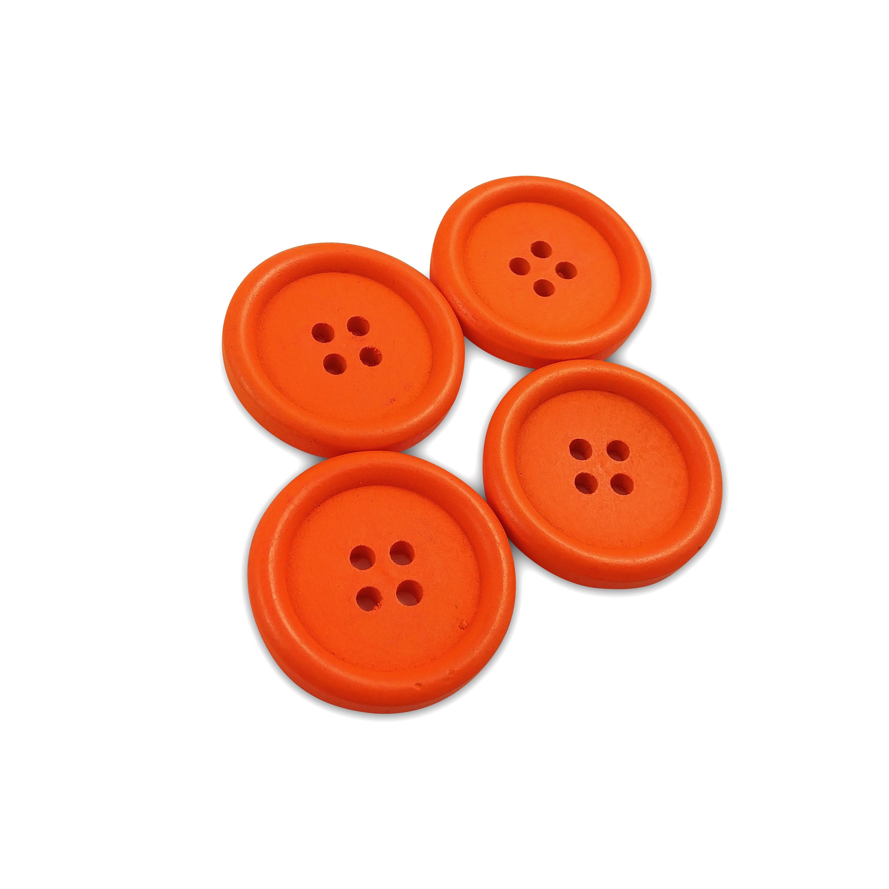 30mm wooden colorful buttons - Set of 4 wood button - Choose your color