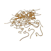 Gold stainless steel ear wire hooks 50 pcs (25 pairs) Hypoallergenic 20mm