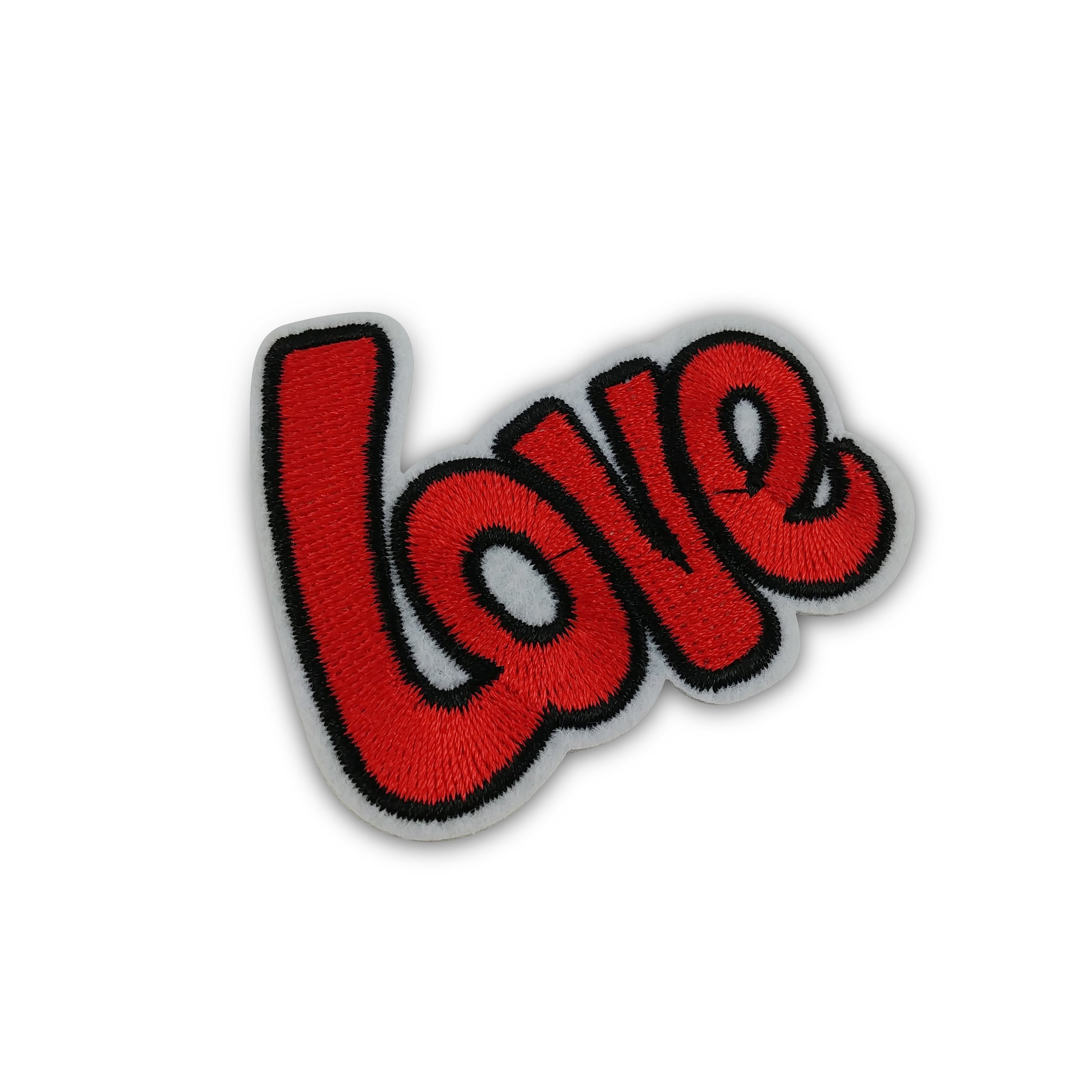 LOVE iron on patches, embroidered patch, sew on patch