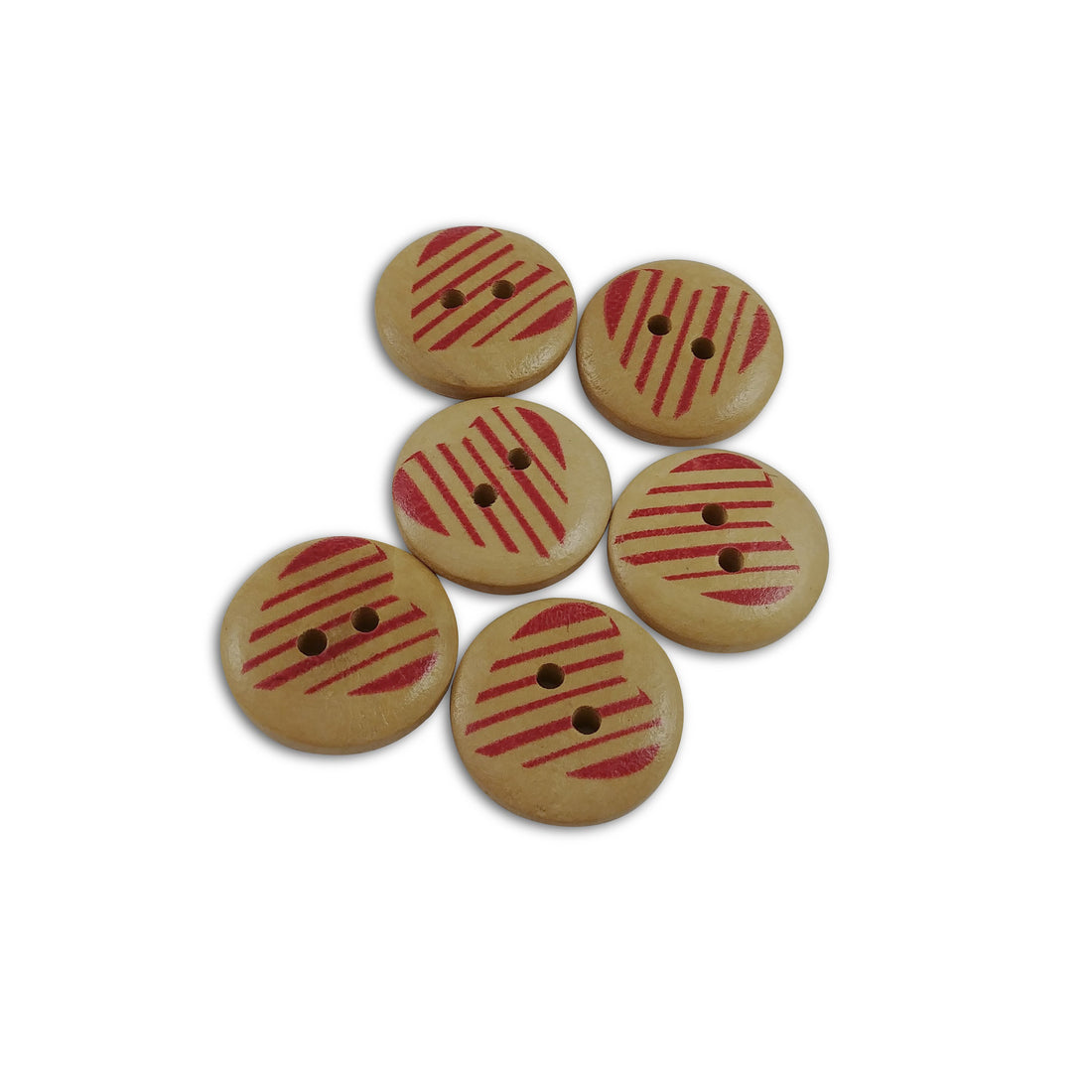 Heart wood sewing buttons - 6 Patterns craft buttons 20mm