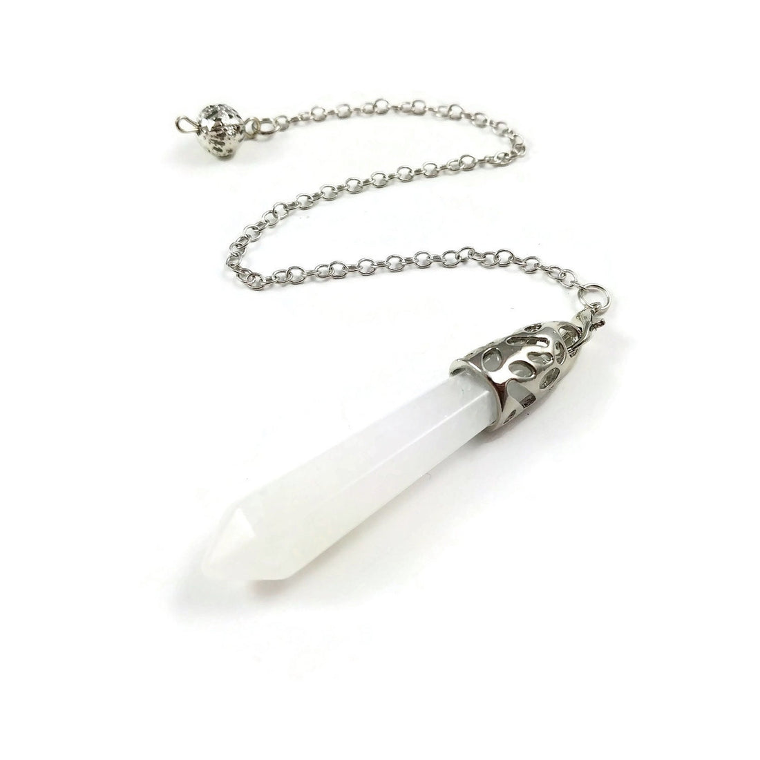 Natural quartz pendulum, Crystal dowsing pendulum, White magic divination tool, Witch healing gift