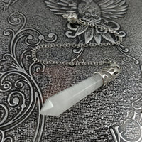 Natural quartz pendulum, Crystal dowsing pendulum, White magic divination tool, Witch healing gift