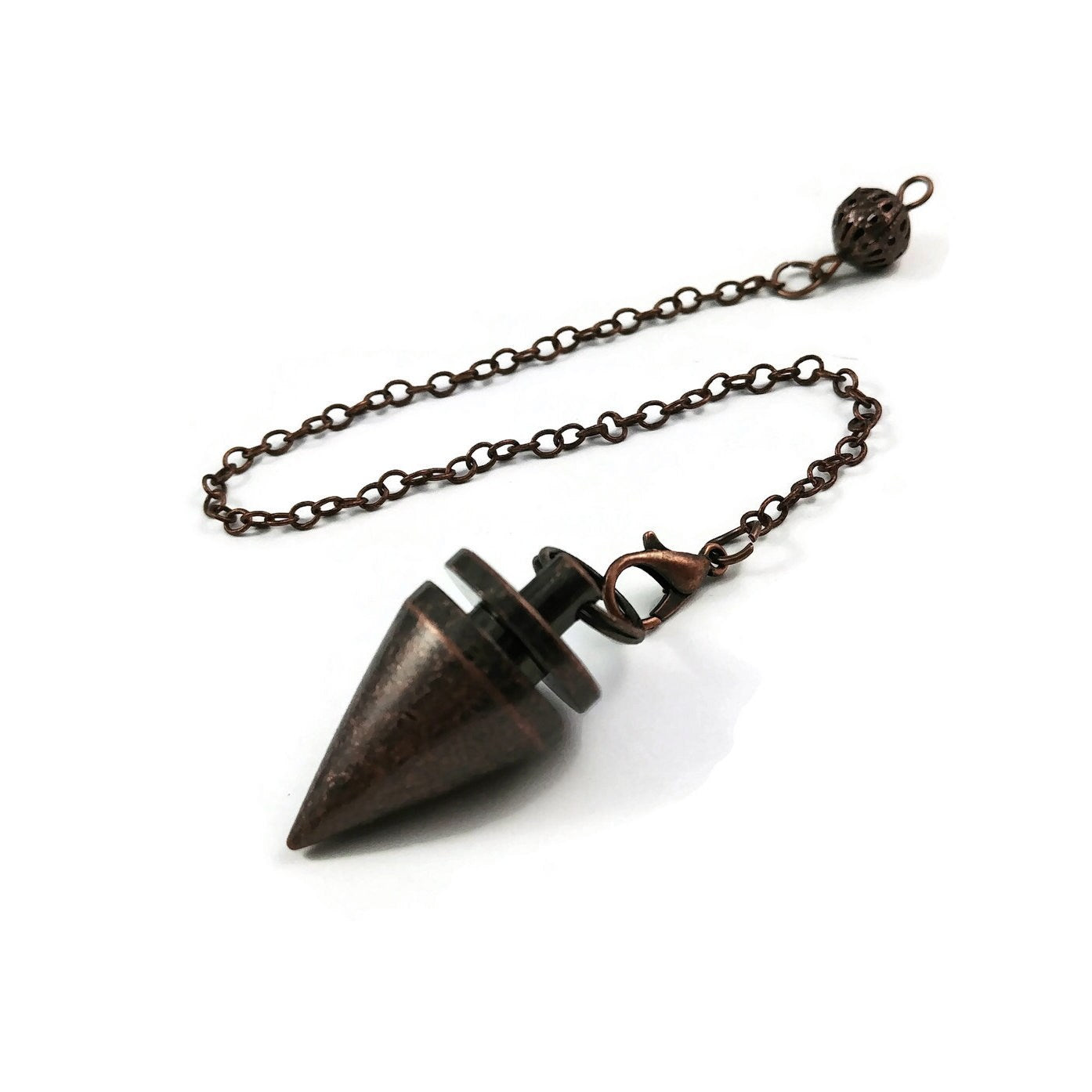 Metal dowsing pointed pendulum - Silver, gold, rose gold or antique bronze