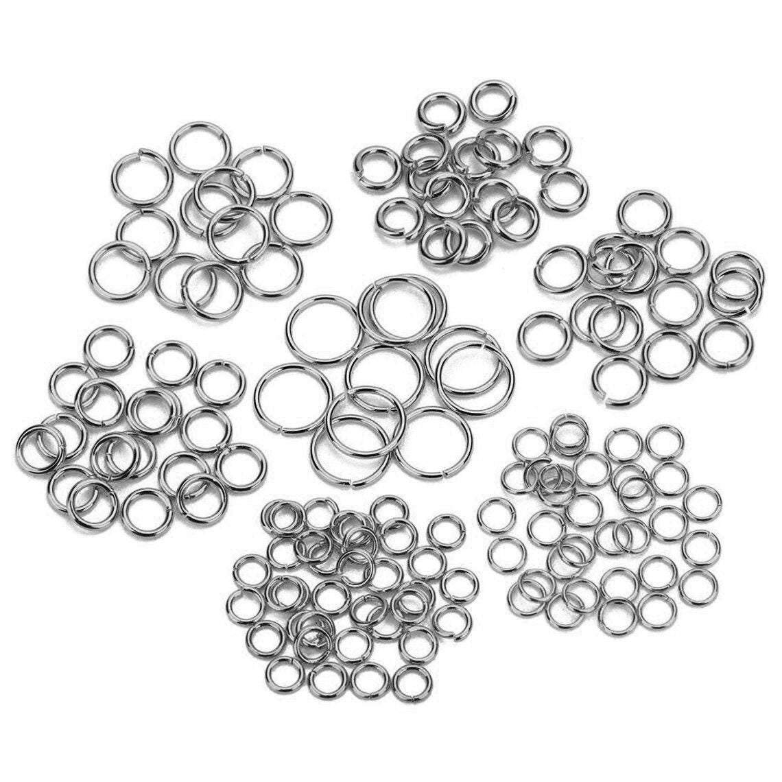 Stainless steel jump rings, Hypoallergenic silver jump ring, 3, 5, 6, 7 or 8mm, Jewelry findings