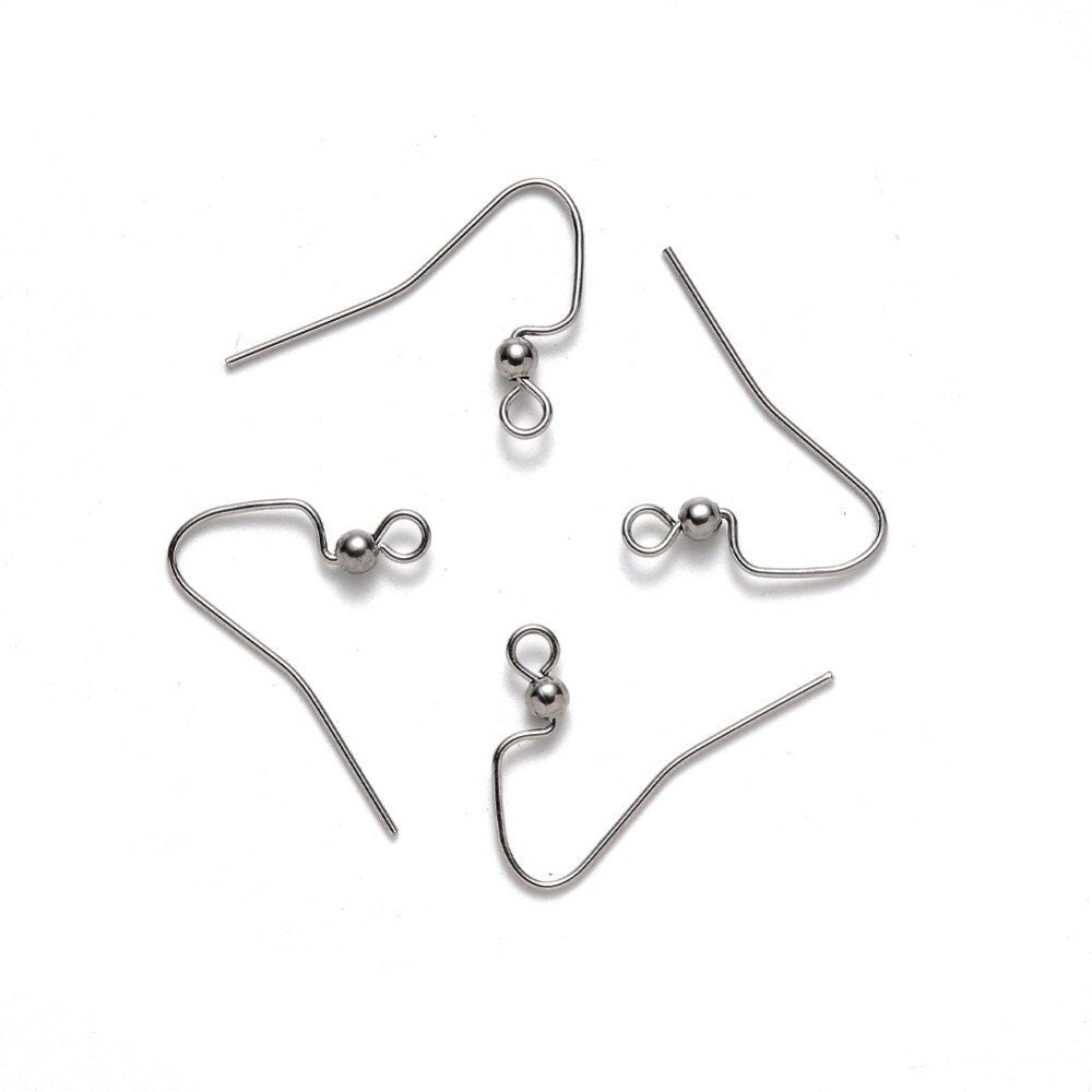  Stainless Steel Fish Hook Earring Findings Wires for Jewelry  Making- Hypoallergenic (21 Gauge, 20mm)