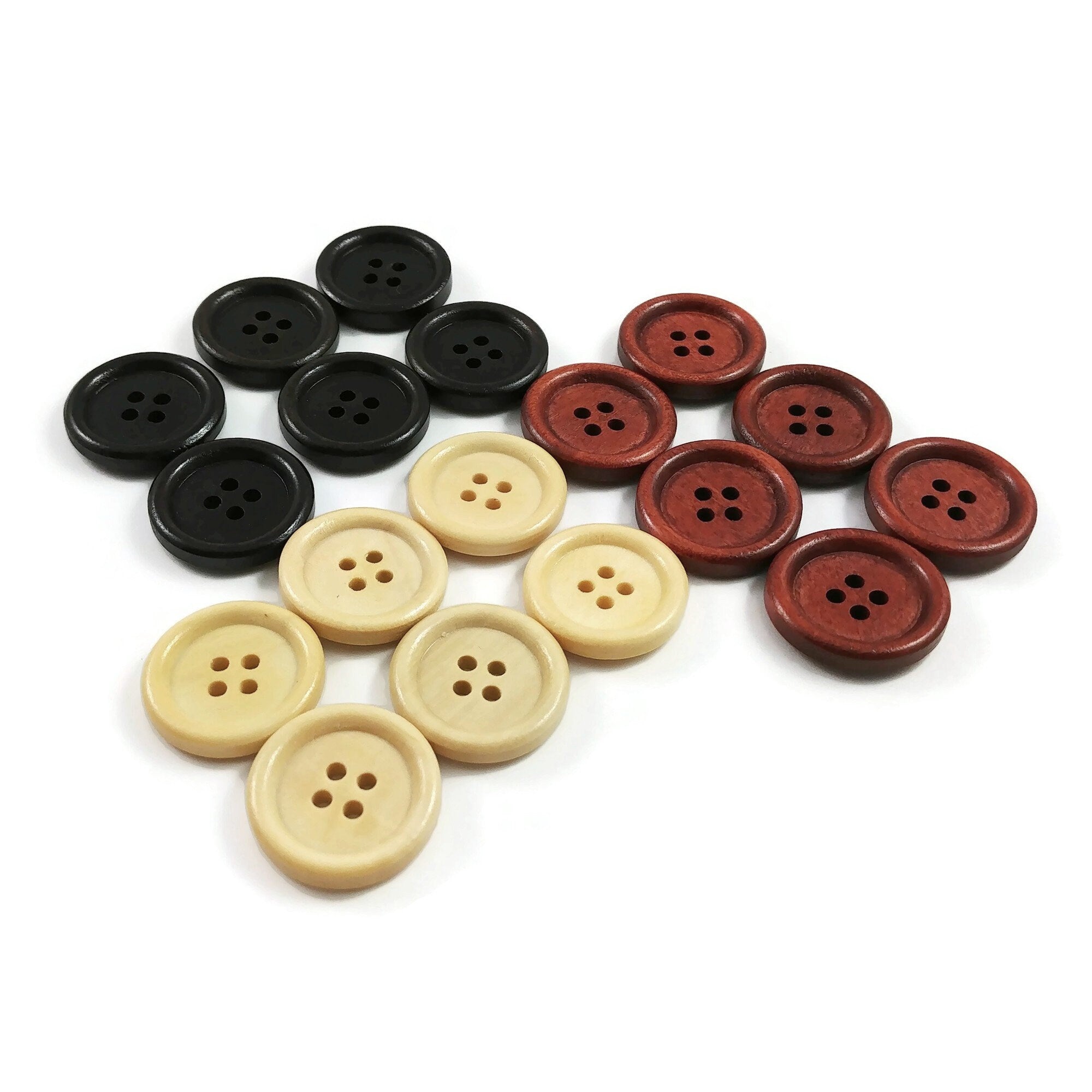 60pcs Wooden Toggle Buttons Brownl Wooden Button in Sewing for
