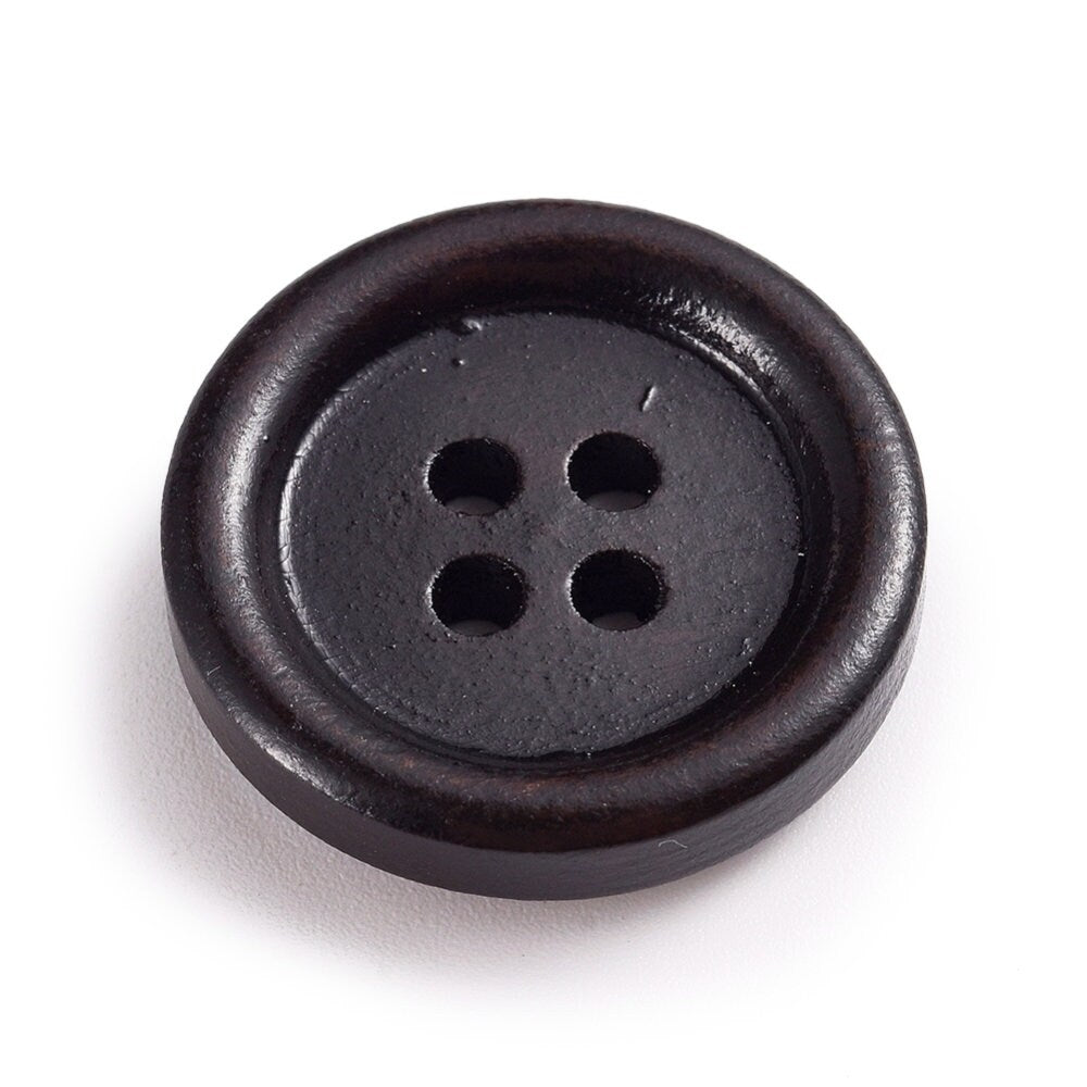 10, 20mm Light Wood Buttons With Handmade With Love Wording, Wooden Buttons  for Crafts, 32L Wood Buttons 