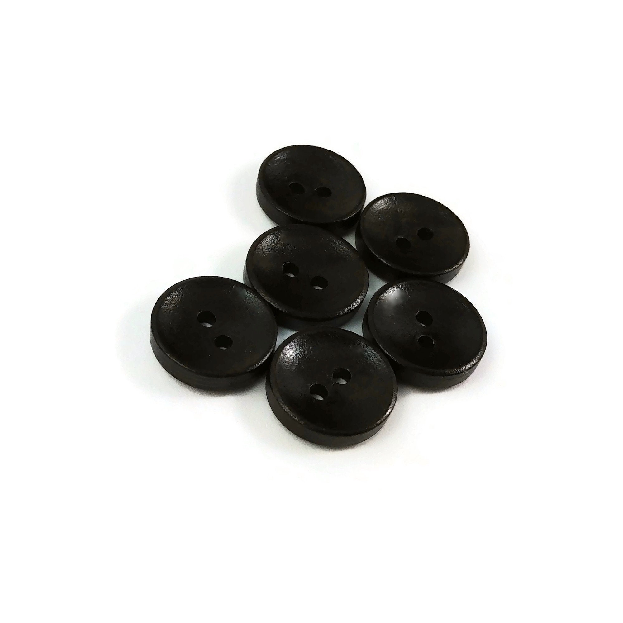 Buttons, Wood Buttons, Brown Buttons, Large Wood Buttons, Dark Buttons,  Ephemera, Junk Journal Supplies, Mixed Media Supplies 