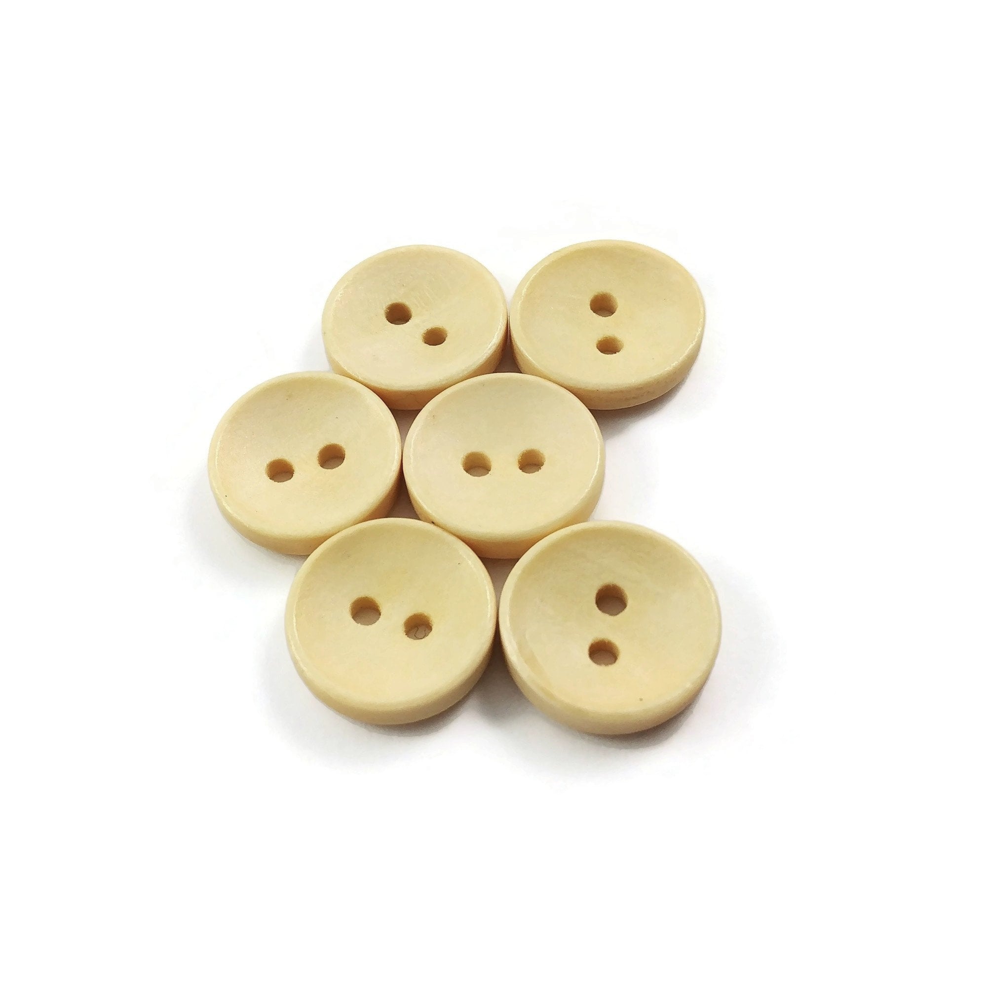 100Pcs Wood Buttons Sewing 2 Holes Round Brown Clothing Accessories 13 15mm  Light Brown 13mm 