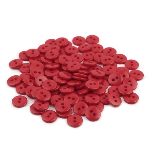 25 resin sewing buttons 10mm - Pick your color: blue, red, pink, purple, grey, beige
