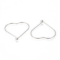 10 stainless steel heart hoops (5 pairs) Gold hoops findings, Silver earring hoops for jewelry making