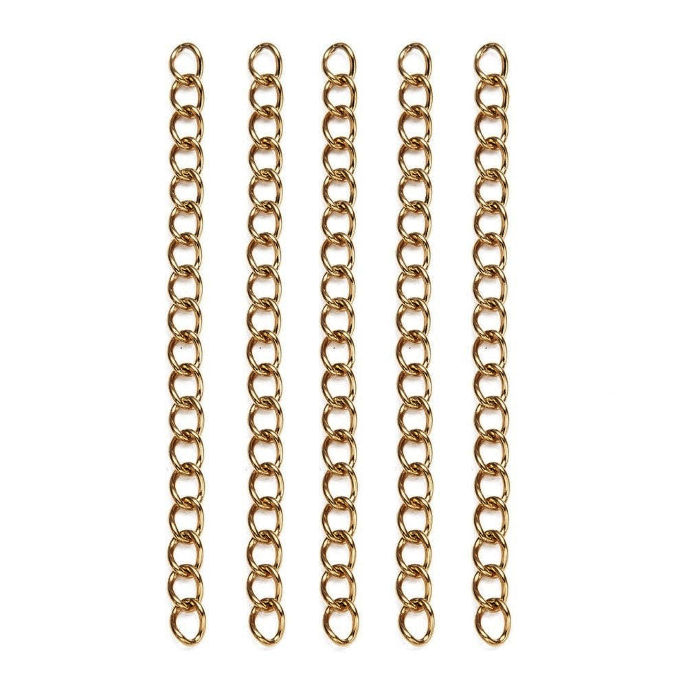 10 Extensions pour bijoux en acier inoxydable - Chaine de 50mm