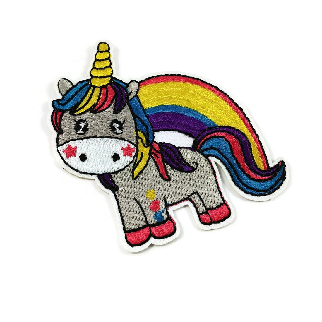 Big unicorn iron on patch, embroidered patch, kids sew on patch, Rainbow unicorn appliques