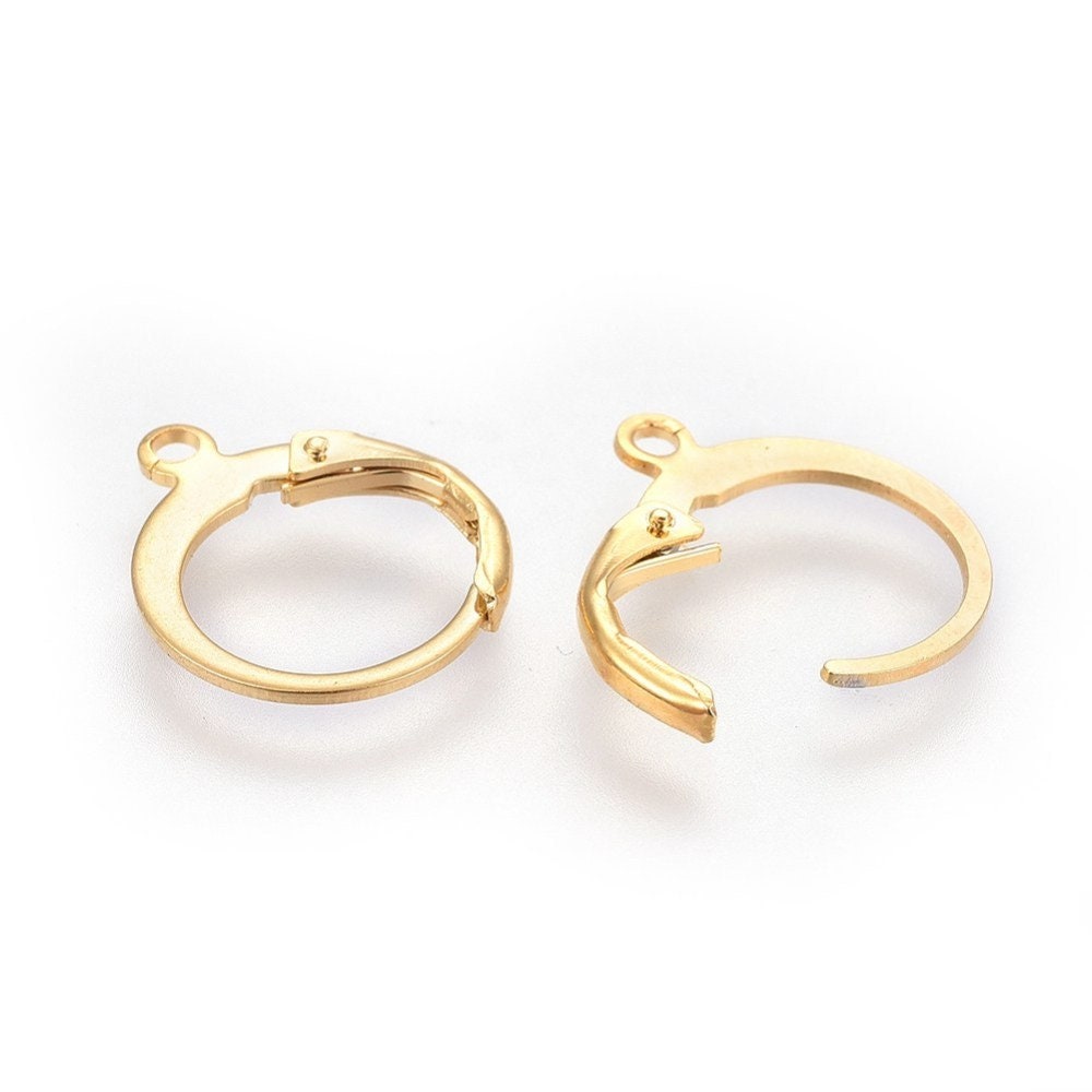 Gold Earring Hooks 200Pcs 14K Gold Plated Earring Hooks for