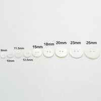 Mother of pearl buttons, Natural white shell sewing buttons, 7 sizes available