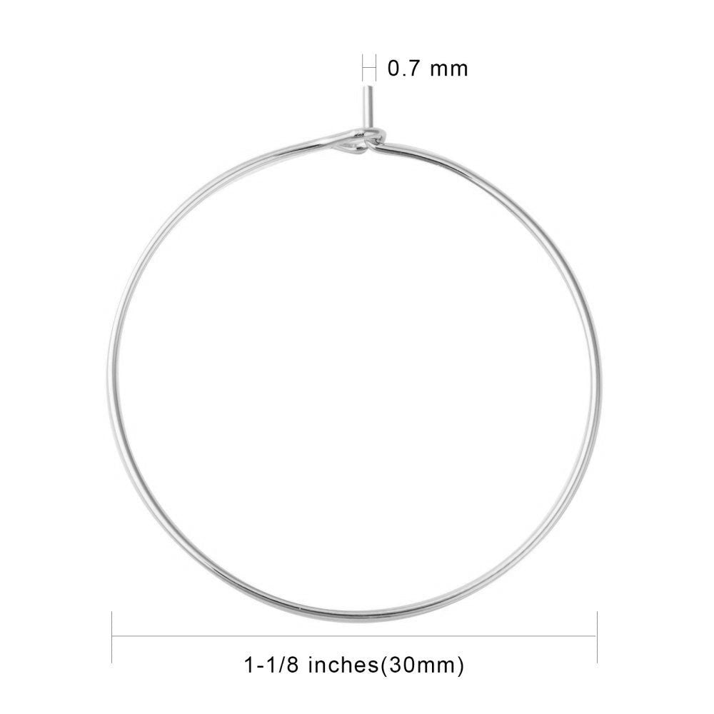 10 Surgical stainless steel hoops, 15mm, 20mm, 25mm or 30mm
