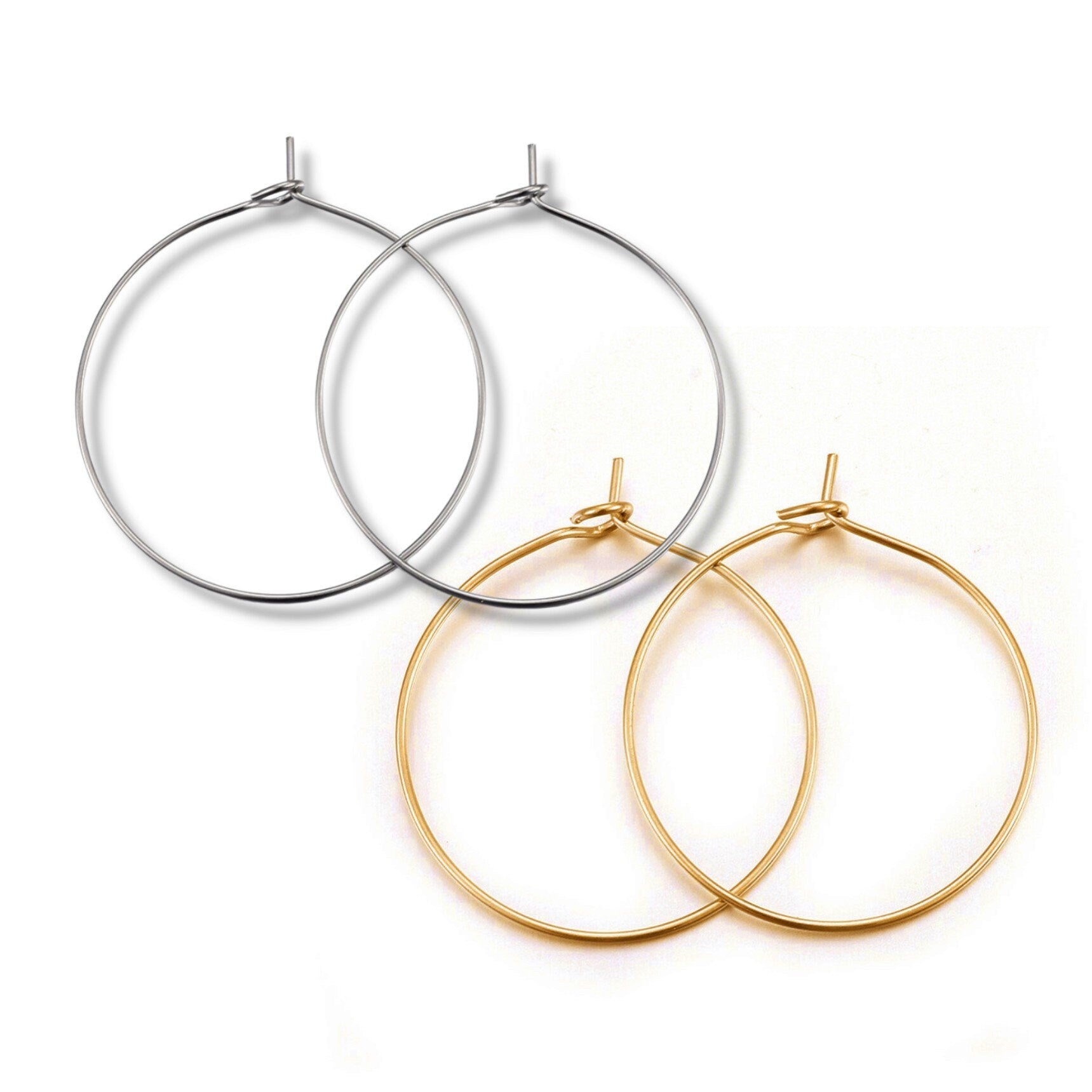 Surgical stainless steel hoops, Earring findings for jewelry making