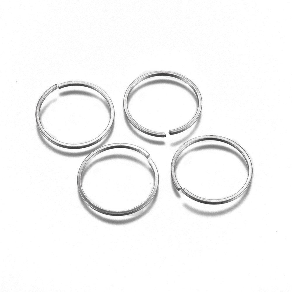 100 pcs 304 Stainless Steel Silver Open Jump Rings 7mm – 18 Gauge (1mm  Thick)