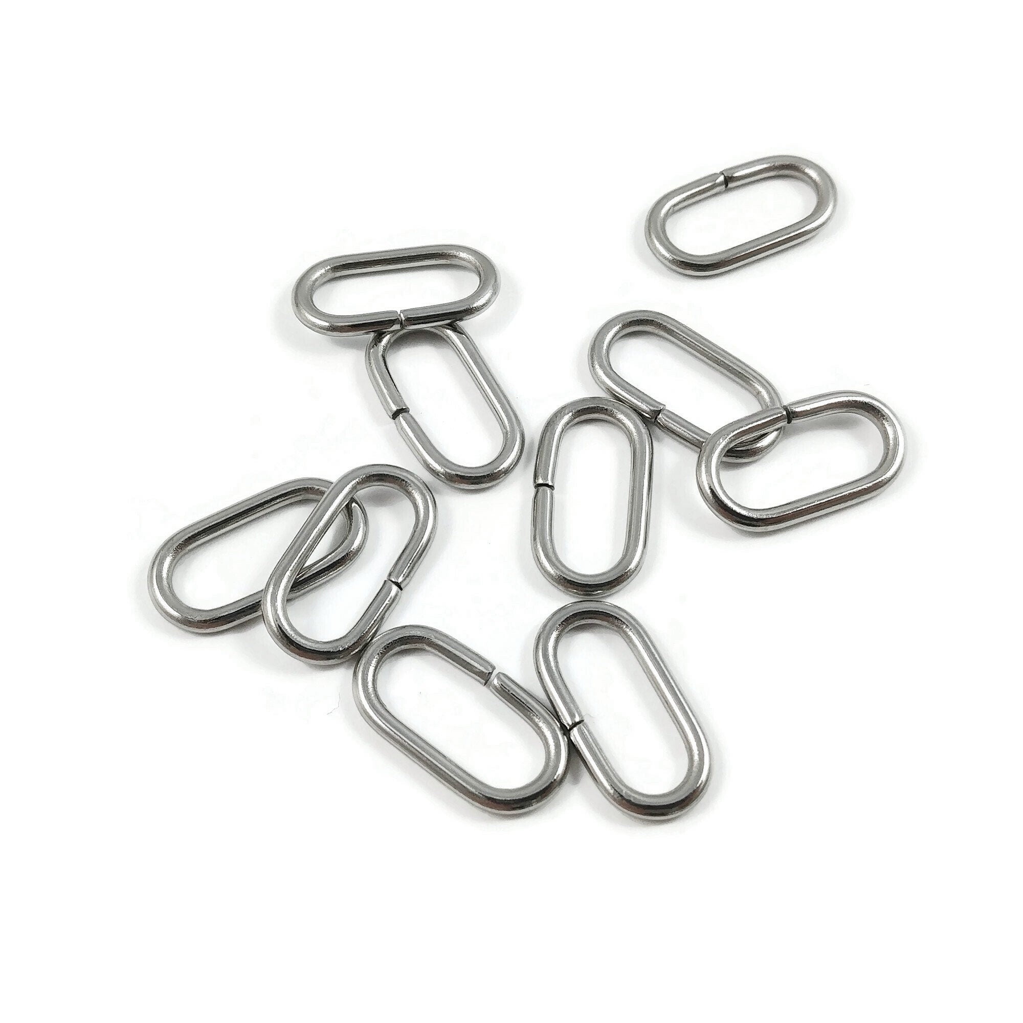Large oval jump rings, 10pcs stainless steel open jumprings, 12 gauge