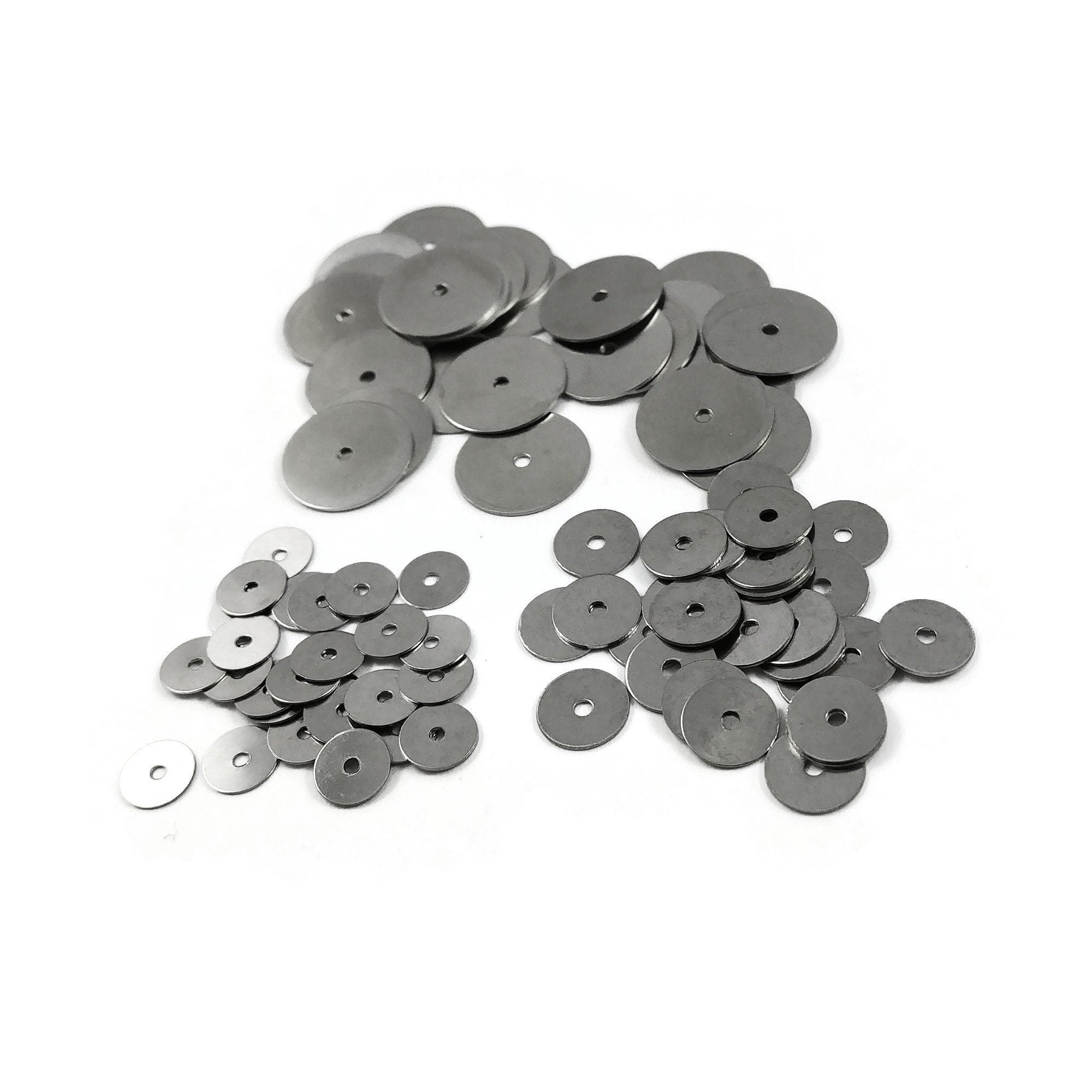 200 surgical stainless steel heishi beads, Flat metal spacer beads