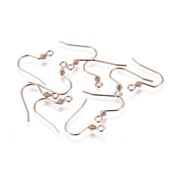 Rose gold earring hooks, 10 pcs stainless steel earwire, Hypoallergenic jewelry making