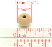 Natural Wood Beads round 10mm unfinished spacer beads 50pcs