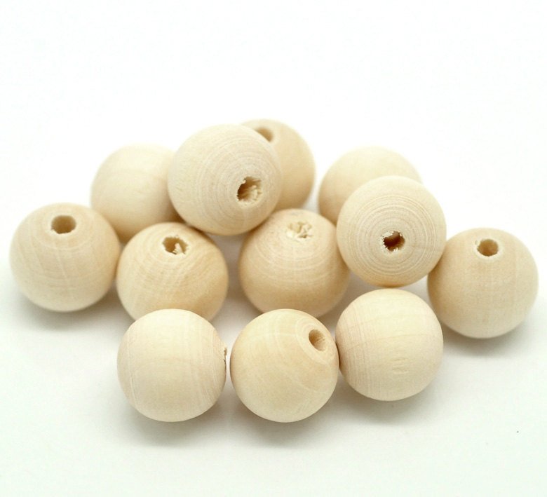 Unfinished wood beads 12mm Natural wood beads round 30pcs
