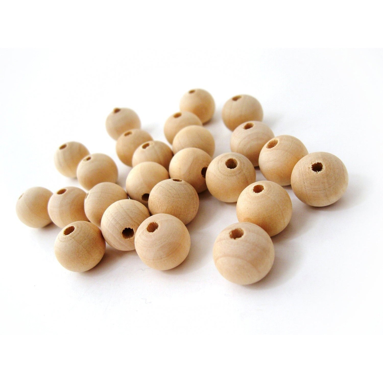 Natural Wood Beads round 14mm unfinished spacer beads 25pcs