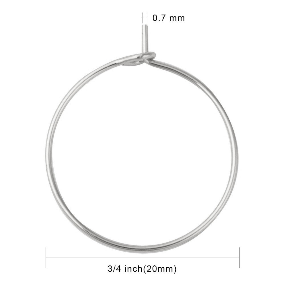 Surgical stainless steel hoops, 15mm, 20mm, 25mm or 30mm