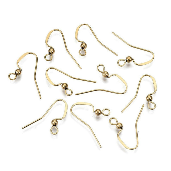 20pcs Stainless Steel French Earring Hooks For Jewelry Making Ear