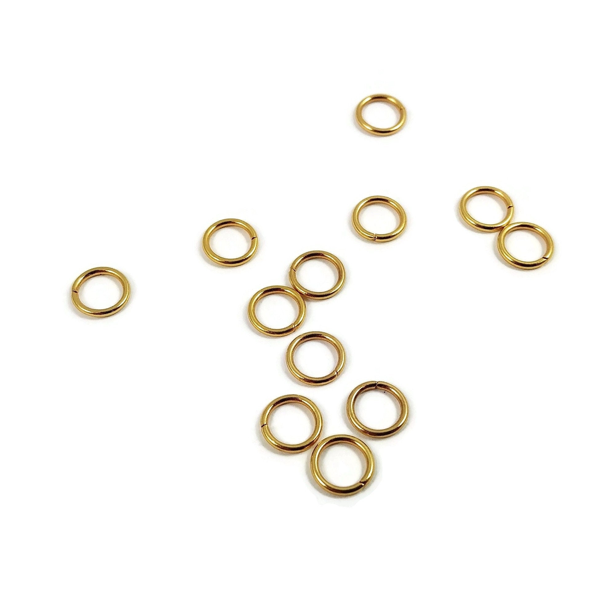 18K gold plated jump ring - 4mm, 5mm, 6mm or 8mm - 50pcs stainless steel jumprings - Jewelry making findings
