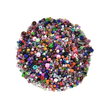 Jar of beads, Assorted seed beads, Mixed bead soup, Bead grab bag, Bulk jewelry making supplies