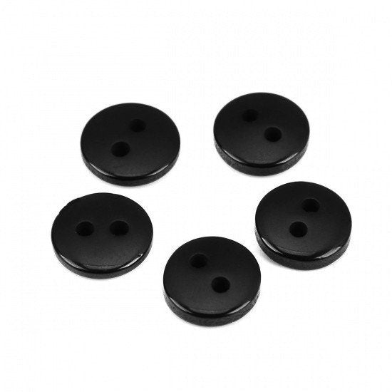 Sewing buttons 30mm 48pcs round black Stereo Plum flower