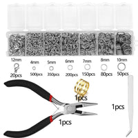 Jump ring starter kit with tools, 1350pcs assorted sizes, Hypoallergenic nickel free jewelry findings