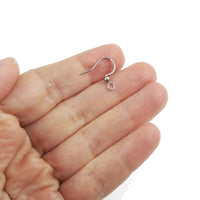 Stainless steel flat french earring hooks, 20 pcs (10 pairs) hypoallergenic ear wire, Silver, Gold