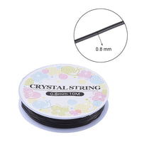 Elastic stretch cord, Stretchy string for bracelets, 0.5mm 0.6mm 0.8mm 1mm, Clear and black beading thread