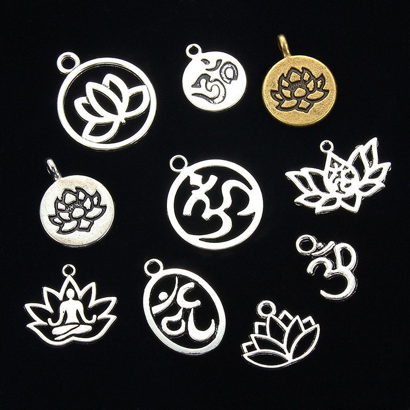 Celestial assorted enamel charms, Nickel free gold jewelry findings