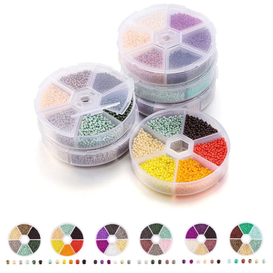 2mm glass seed beads kit, 4800 assorted mixed beads, Jewelry making set