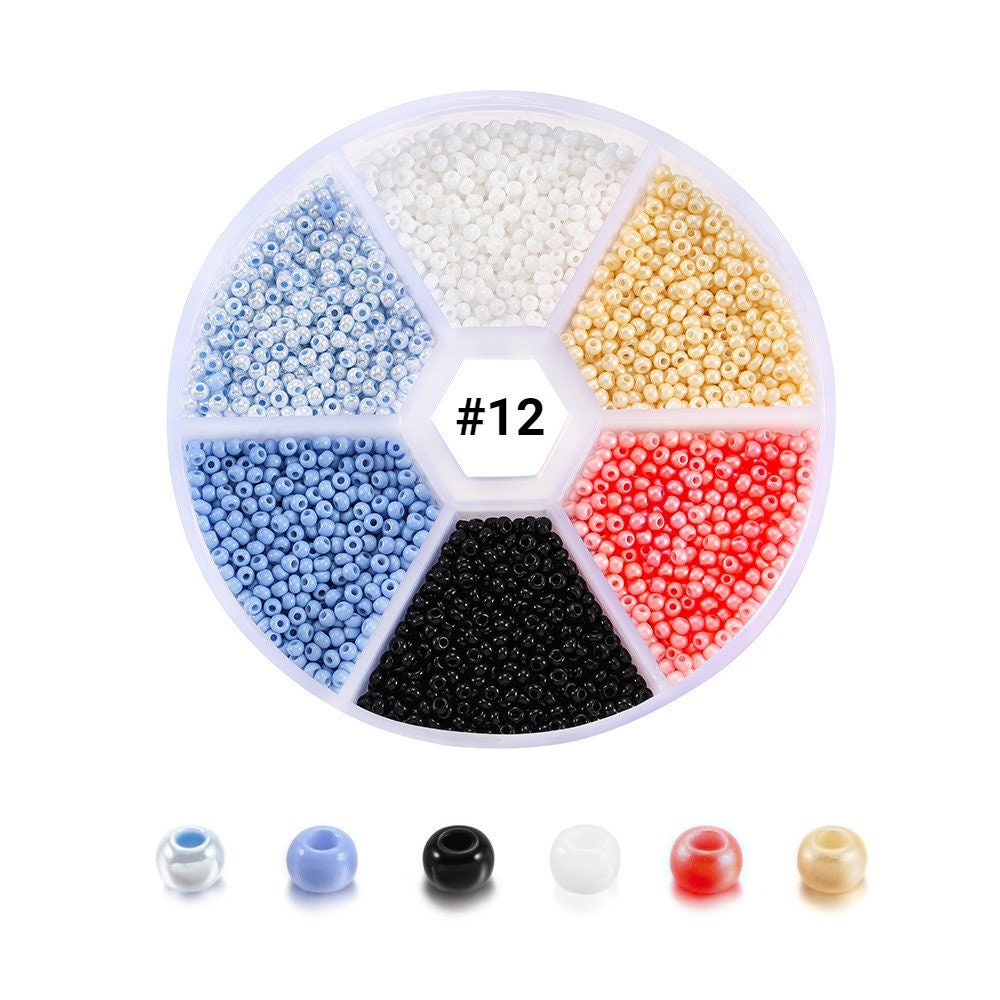 2mm glass seed beads kit, 4800 assorted mixed beads, Jewelry making set