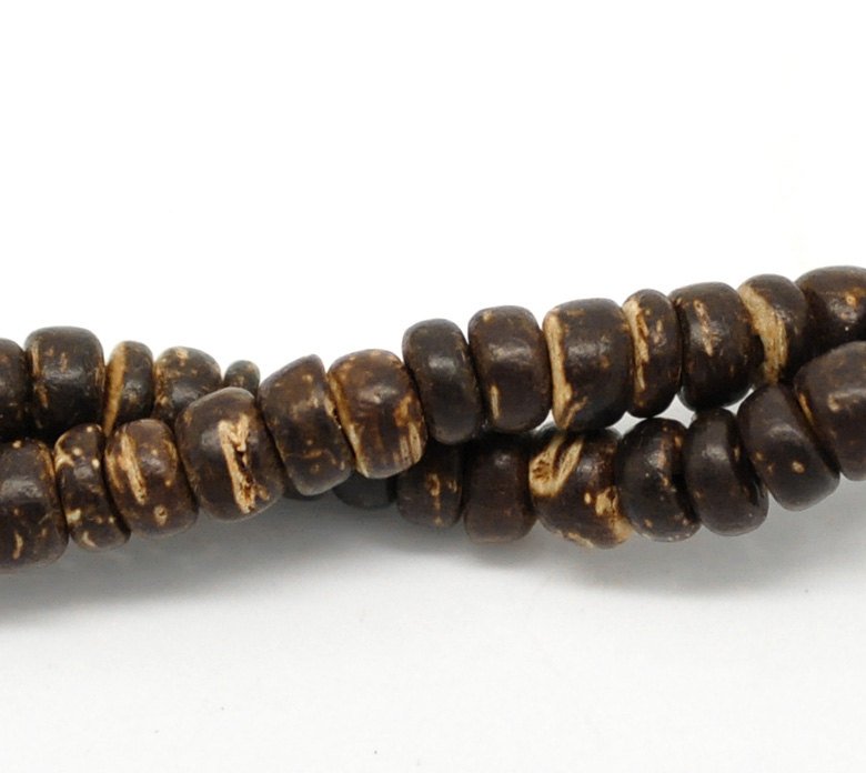140 Natural marblized coconut wood Beads 4mm