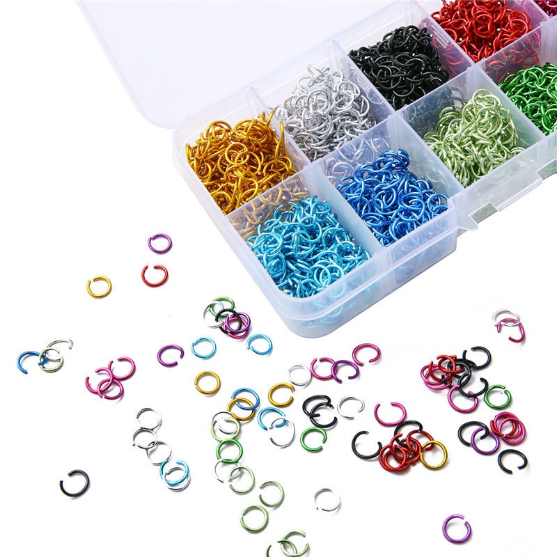 6mm aluminum jump ring kit, 2250pcs assorted colors, Hypoallergenic nickel free jewelry findings