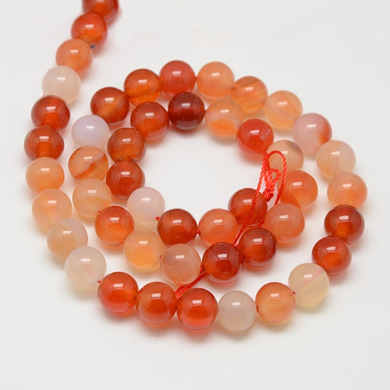 4mm, 6mm, 8mm carnelian beads, Red agate gemstone beads, Round natural stone beads for jewelry making