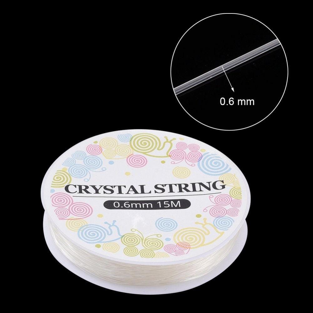 Elastic stretch cord, Stretchy string for bracelets, 0.5mm 0.6mm 0.8mm 1mm, Clear and black beading thread