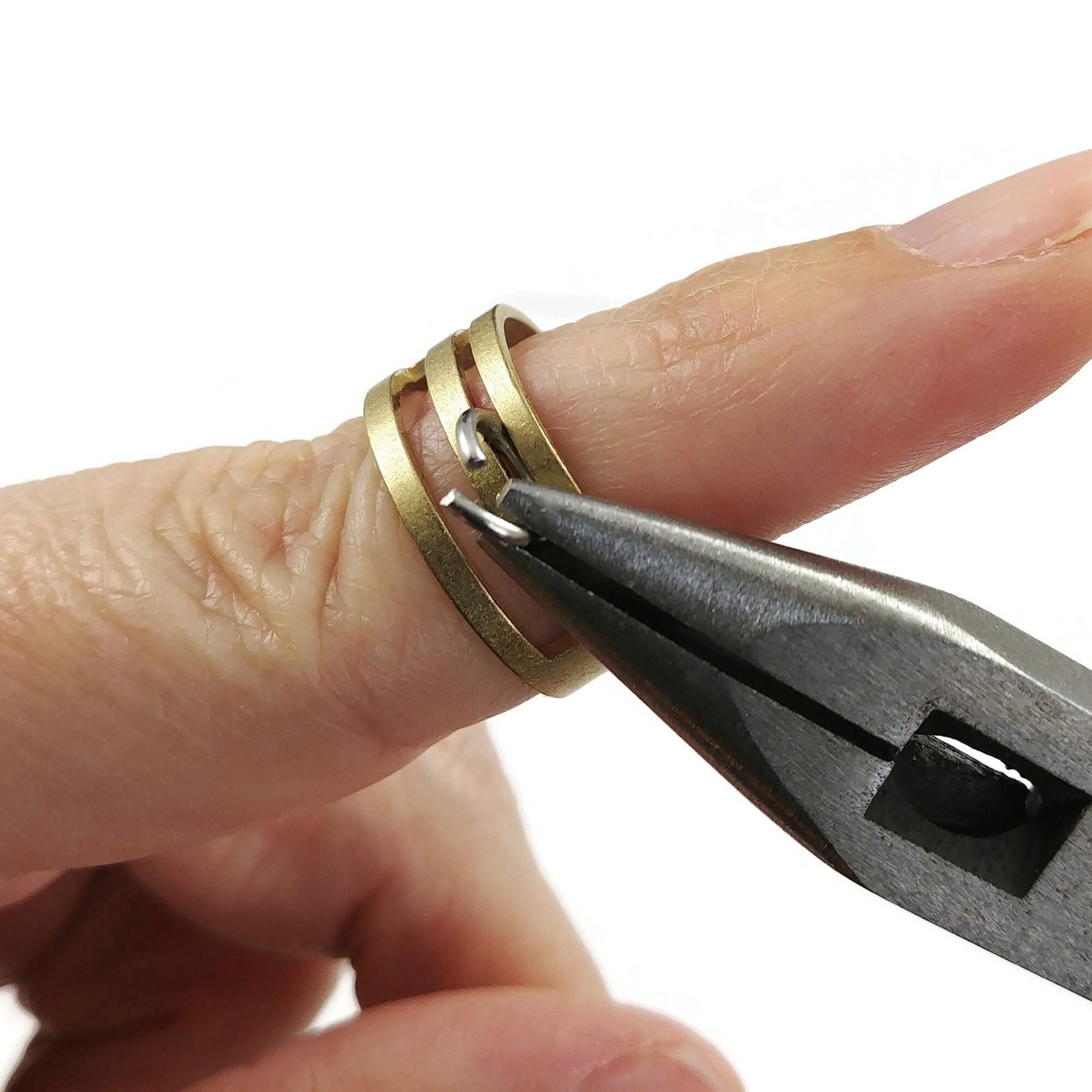Jump ring opener closer tool, Jewelry making brass finger tool, Nickel free