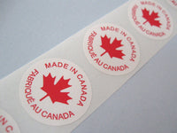 50 Étiquettes Fabriqué au Canada - étiquette autocollante ronde 25mm
